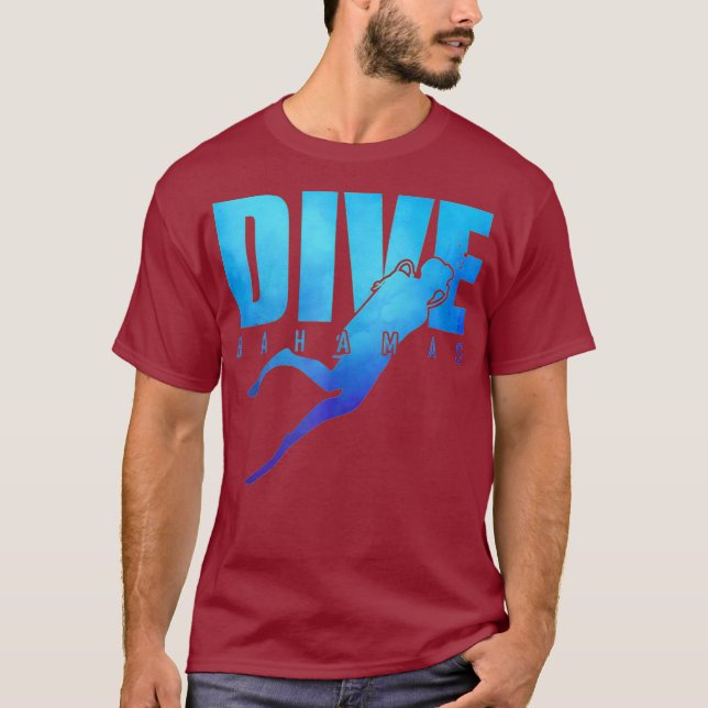 Camiseta DIVE BAHAMAS Scuba Diver Arrecife buceo Snorkel (Anverso)