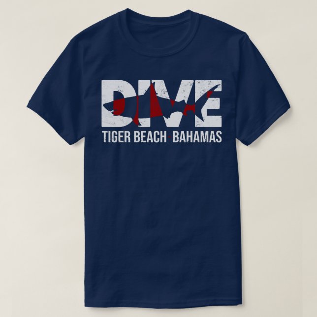 Camiseta DIVE Bahamas Tiger Beach SCUBA Diving Shark  (Diseño del anverso)