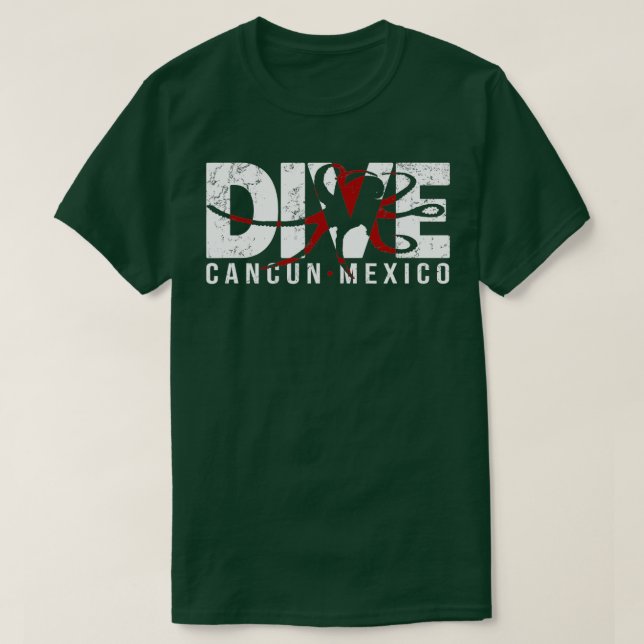 Camiseta DIVE Cancún México SCUBA OTRO DE BUCEO (Diseño del anverso)