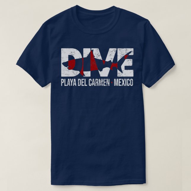 Camiseta DIVE Mexico Playa Del Carmen SCUBA Buceo (Diseño del anverso)