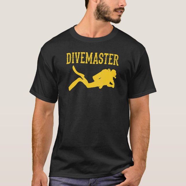 Camiseta Divemaster Scuba Instructor de Buceo Dive Flag Sty (Anverso)