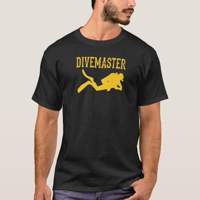 Camiseta Divemaster Scuba Instructor de Buceo Dive Flag Sty (Anverso)
