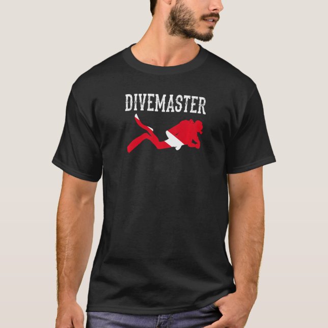 Camiseta Divemaster Scuba Instructor de Buceo Dive Flag Sty (Anverso)