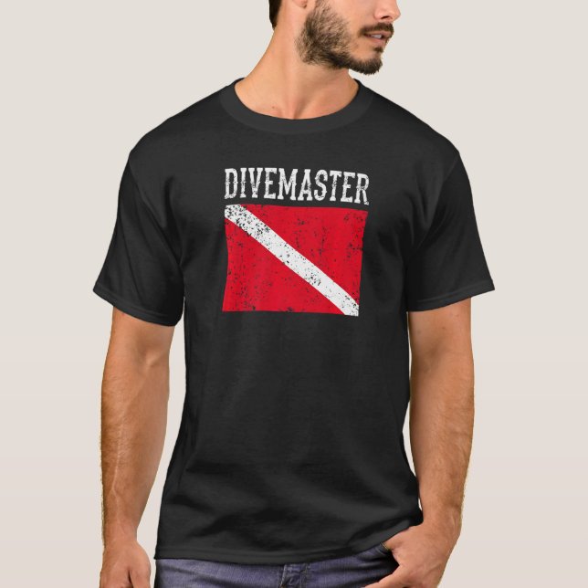 Camiseta Divemaster Scuba Instructor de Buceo Dive Flag Sty (Anverso)