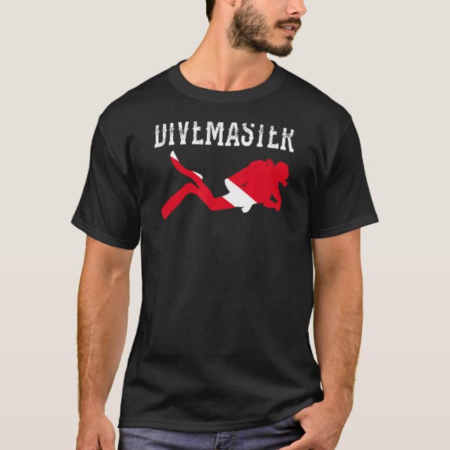 Camiseta Divemaster Scuba Instructor de Buceo Dive Flag Sty (Anverso)