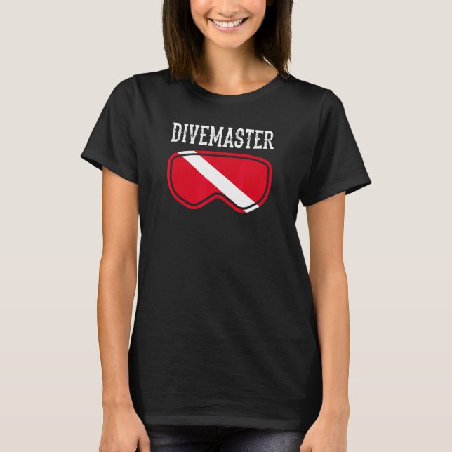 Camiseta Divemaster Scuba Instructor de Buceo Dive Flag Sty (Anverso)