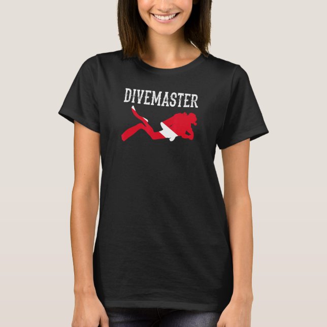 Camiseta Divemaster Scuba Instructor de Buceo Dive Flag Sty (Anverso)