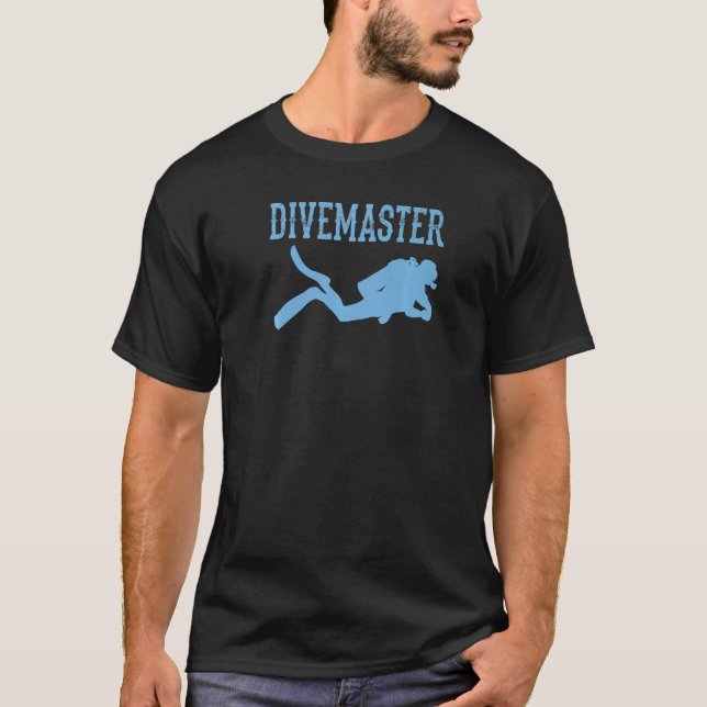 Camiseta Divemaster Scuba Instructor de Buceo Dive Flag Sty (Anverso)