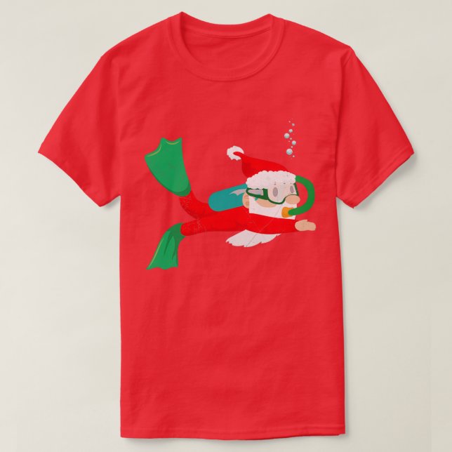 Camiseta Diver Santa Claus Navidades de buceo Scuba regalo  (Diseño del anverso)