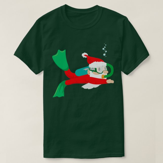 Camiseta Diver Santa Claus Scuba Navidades de buceo regalo  (Diseño del anverso)