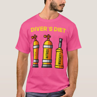 Camiseta Divers Diet Whiskey Lover Scuba Diver Apparun Funn