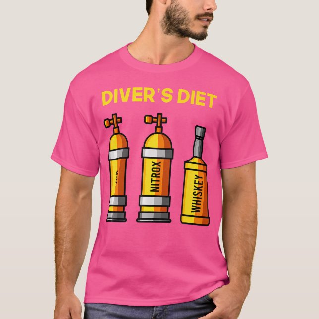 Camiseta Divers Diet Whiskey Lover Scuba Diver Apparun Funn (Anverso)