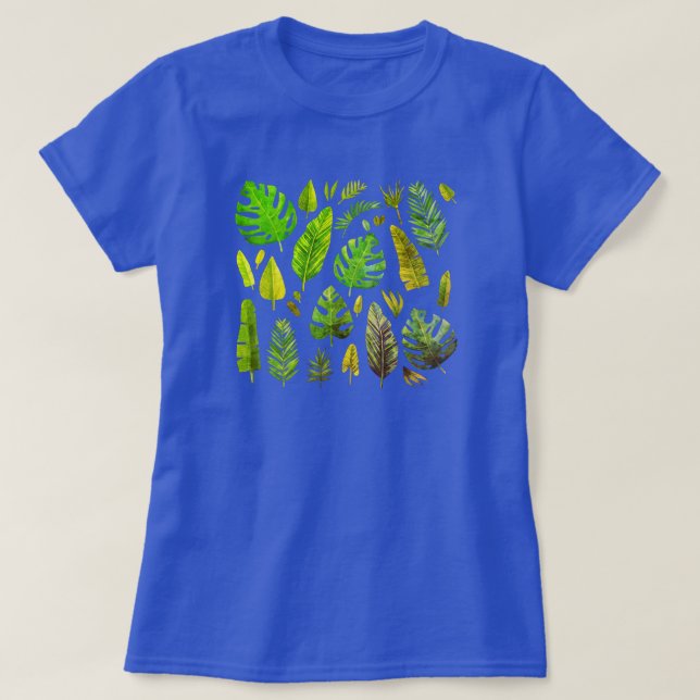 Camiseta Diversas hojas tropicales (Diseño del anverso)