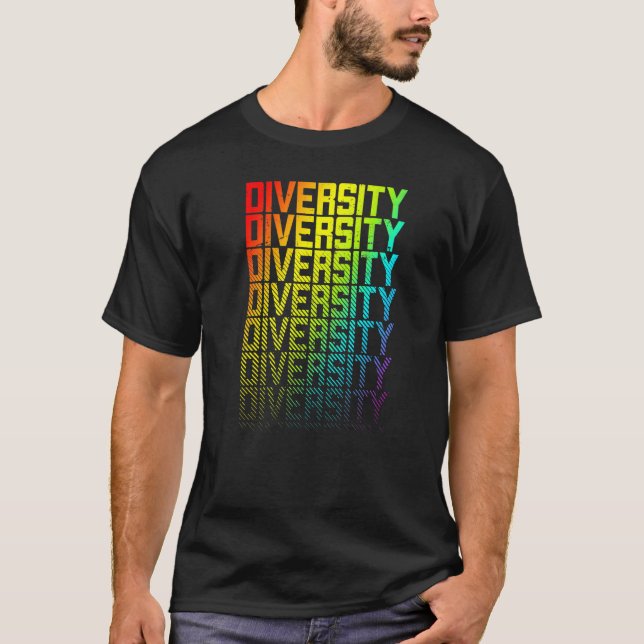 Camiseta Diversidad Lgbtq+ Orgullo Gay Arcoiris Texto Gráfi (Anverso)