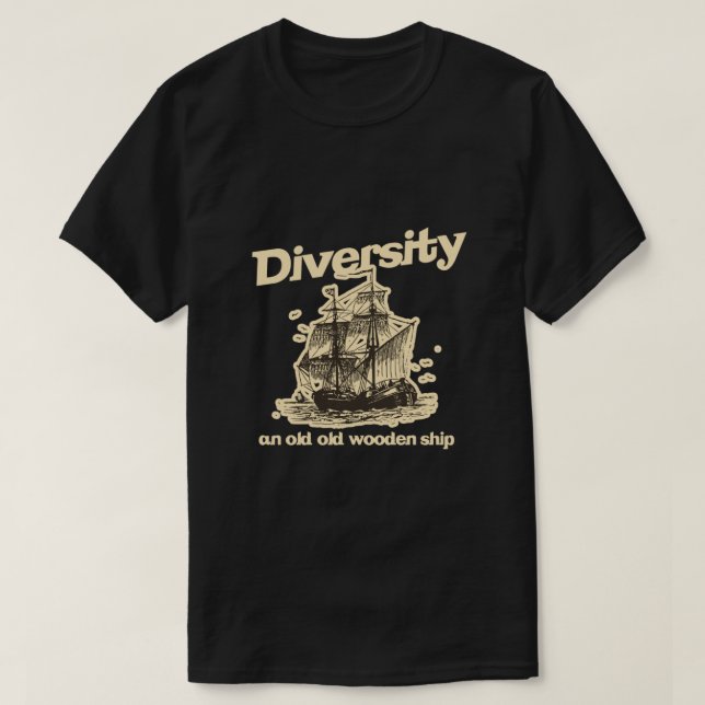 Camiseta Diversidad, un viejo barco de madera esencial (Diseño del anverso)