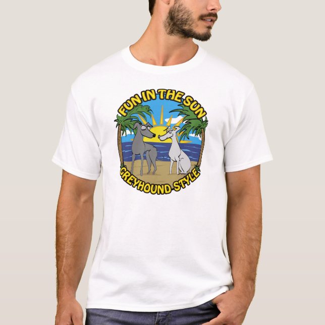 CAMISETA DIVERSIÓN AL SOL AL ESTILO GALGO (Anverso)