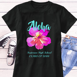 Camiseta Diversión Aloha Fiesta de Luau Tropical de Graduac