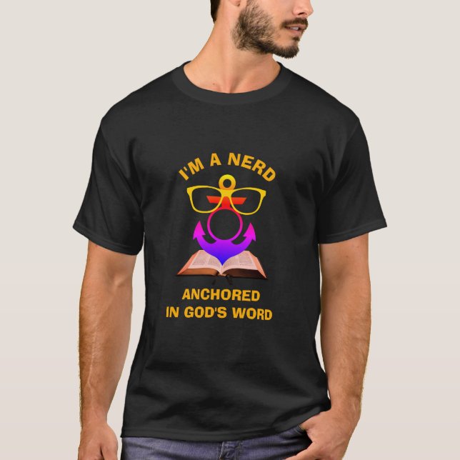 Camiseta Diversión ANCLADA EN DIOS PALABRA cristiana (Anverso)