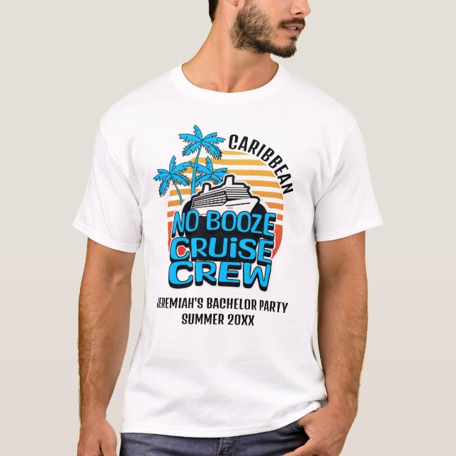 Camiseta Diversión Azul EQUIPO DE CRUCERO SIN ALCOHOL Viaje (Anverso)