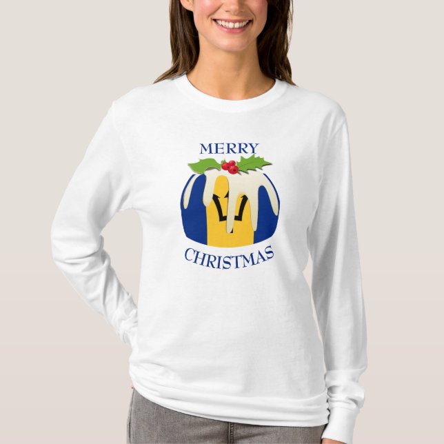 Camiseta Diversión | BARBADOS | Navidades Pudding T-Shirt (Anverso)