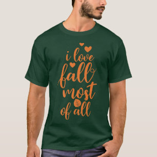 Camiseta Diversión Caída Amor Mejor Temporada Otoño Sale Co