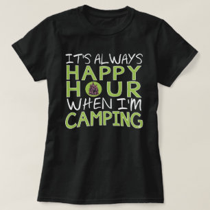 Camiseta Diversión Camping Hora Feliz Aventura al Aire Libr