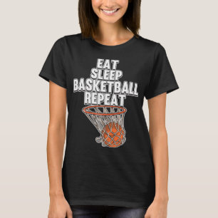 Camiseta Diversión Comer Sleep Baloncesto Repetir juego de