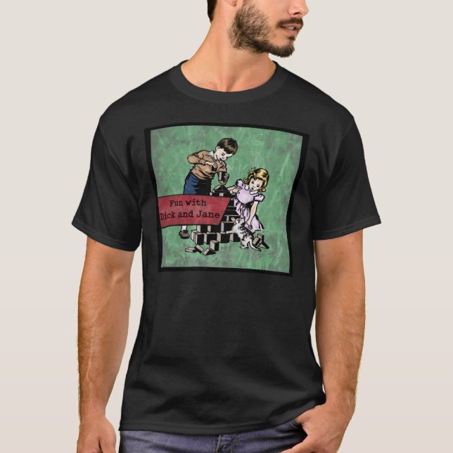 Camiseta Diversión con Dick y Jane (angustiada) Classic T-S (Anverso)