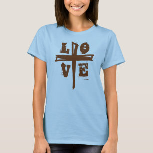 Camiseta diversión con letras de amor + CRUZ