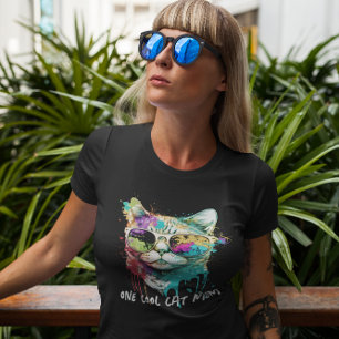 Camiseta Diversión con una mamá de un gato de Guay con colo