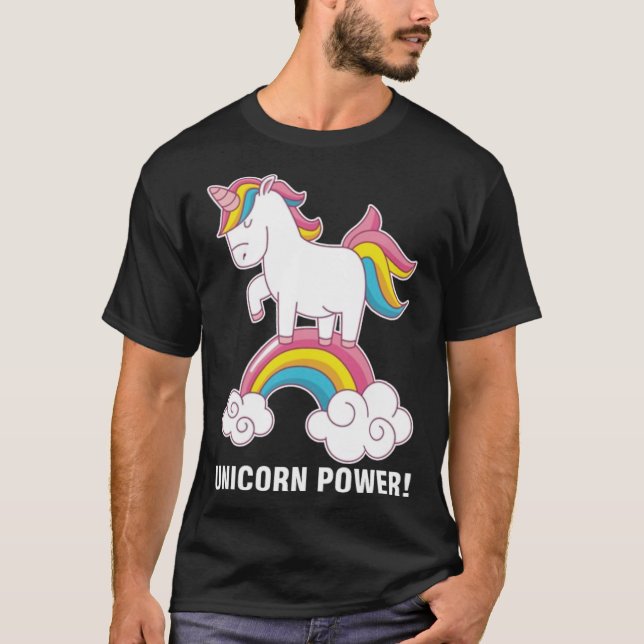 Camiseta diversión de amor de poder de unicornio (Anverso)