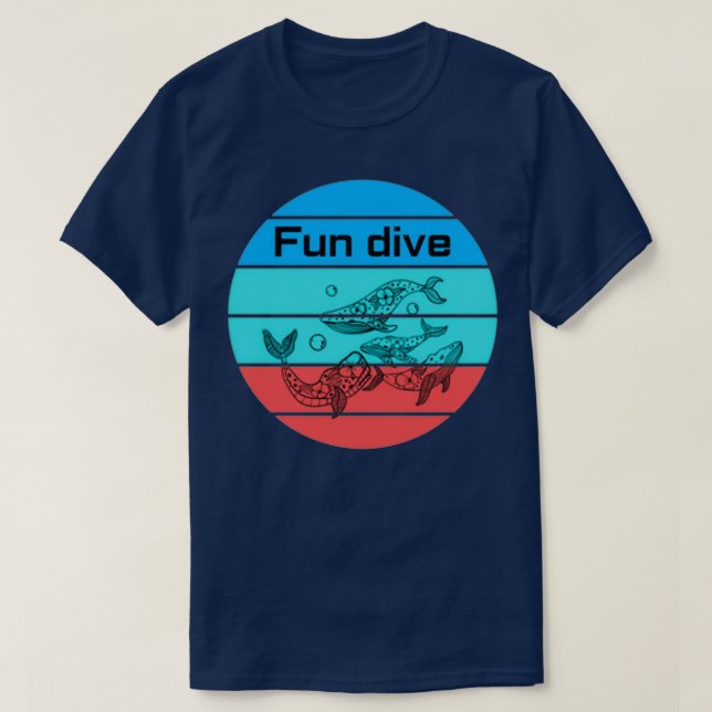 Camiseta Diversión de ballena bucear (Diseño del anverso)