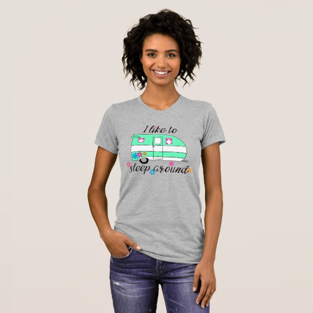 Camiseta Diversión de campamento / "¡Me gusta dormir por ah (Anverso completo)