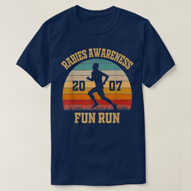 Camiseta Diversión de concientización sobre la rabia corre  (Diseño del anverso)