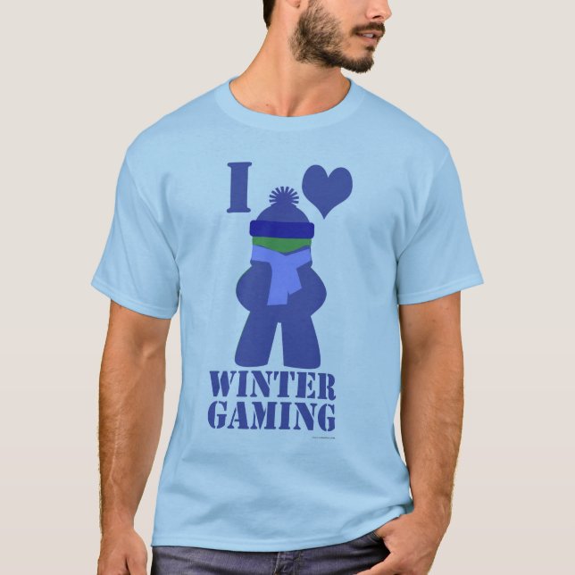 Camiseta Diversión de eslogan de Meeple congelado de Winter (Anverso)