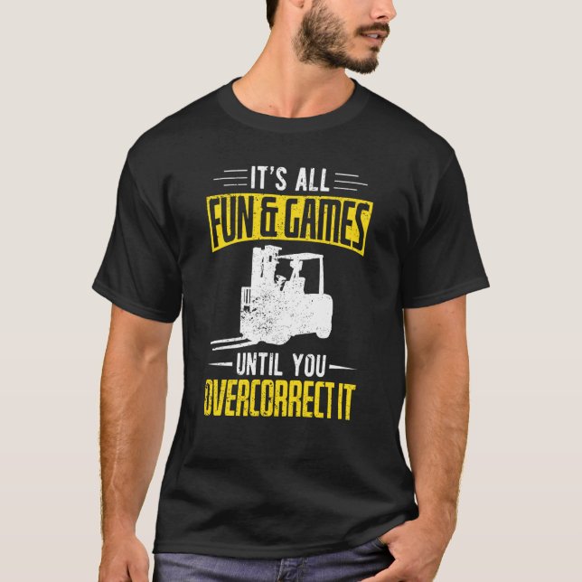 Camiseta Diversión De Forklifter Y Juegos (Anverso)