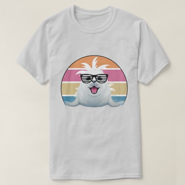 Camiseta Diversión de gafas de sol de foca (Diseño del anverso)