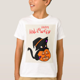 Camiseta Diversión de Halloween de un gato lindo - ¡Celebra