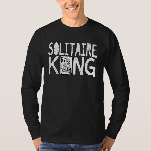 Camiseta Diversión de juegos de cartas Solitaire King (Anverso)