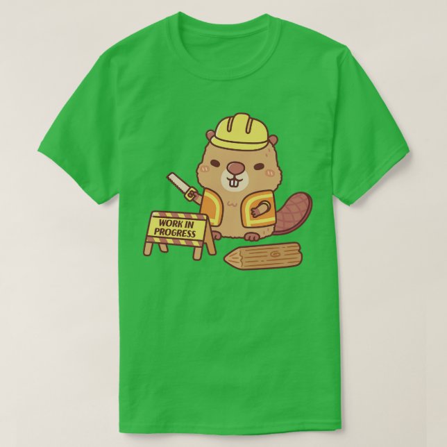 Camiseta Diversión de la construcción de cuchara de castor  (Diseño del anverso)