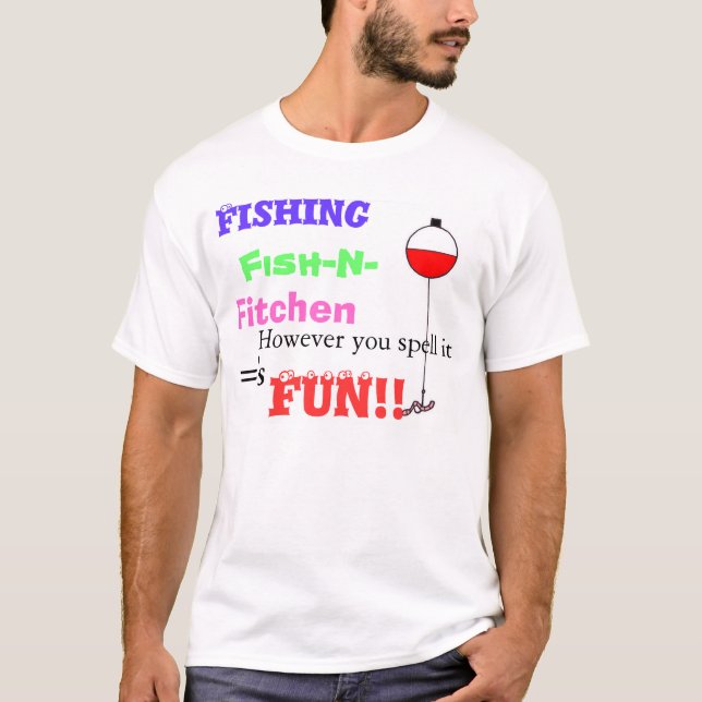 Camiseta Diversión de la pesca (Anverso)