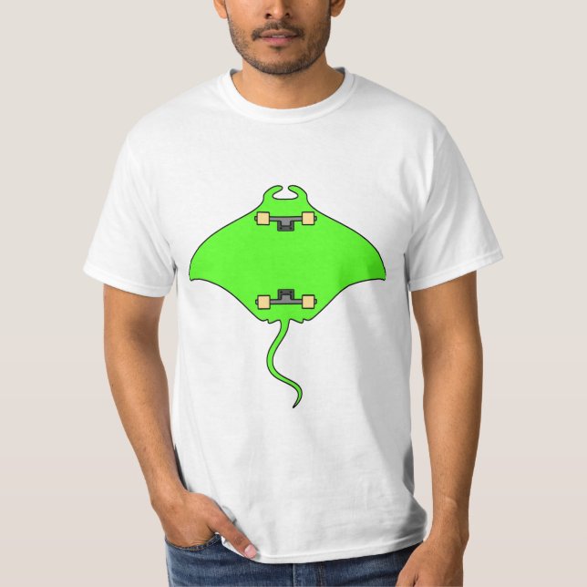 CAMISETA DIVERSIÓN DE LA PESCA DEL MONOPATÍN DE LA (Anverso)