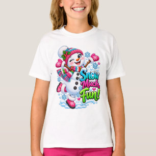 Camiseta Diversión de Navidad con muñeco de nieve