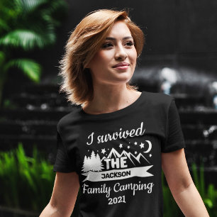Camiseta Diversión de que sobreviví al campamento familiar