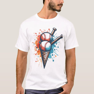 Camiseta Diversión de Scoop del béisbol - Vibrante Crema de