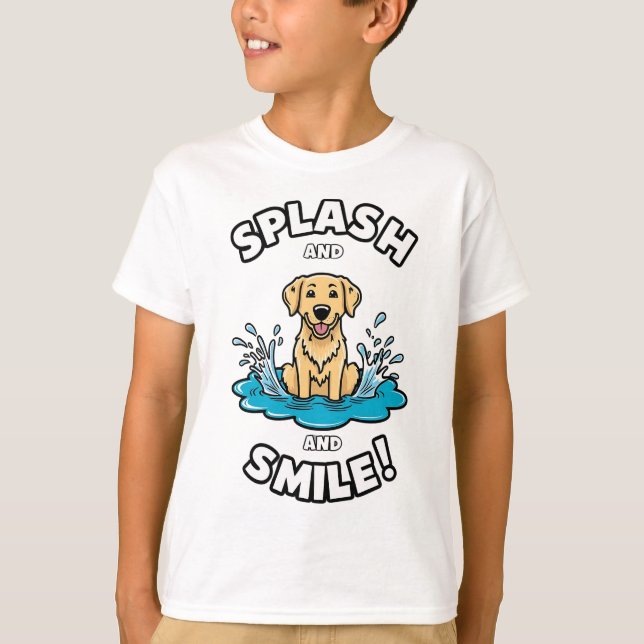Camiseta Diversión de Splash and Smile Golden Retriever (Anverso)
