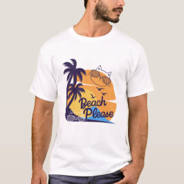 Camiseta Diversión de verano de Beach Please Cat
