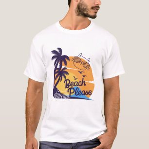 Camiseta Diversión de verano de Beach Please Cat