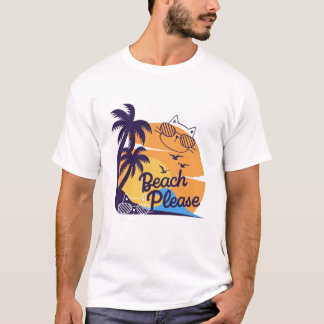 Camiseta Diversión de verano de Beach Please Cat