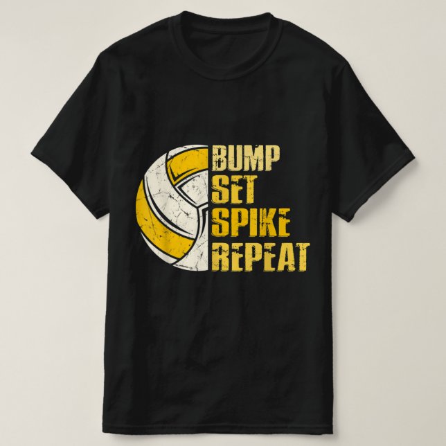 Camiseta Diversión de voleibol de repetición de Spike Spike (Diseño del anverso)